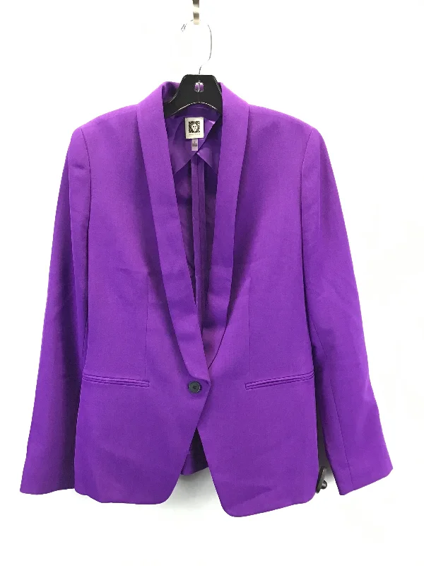 Blazer By Anne Klein In Purple, Size: 8 Sophisticated Men's French