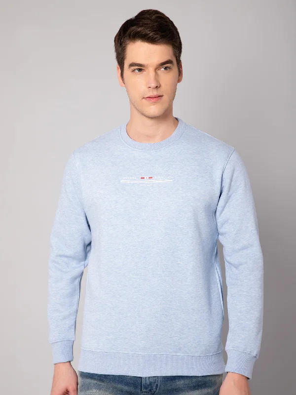 Mens Sky Melange Sweatshirt Cclassic Men's Tweed