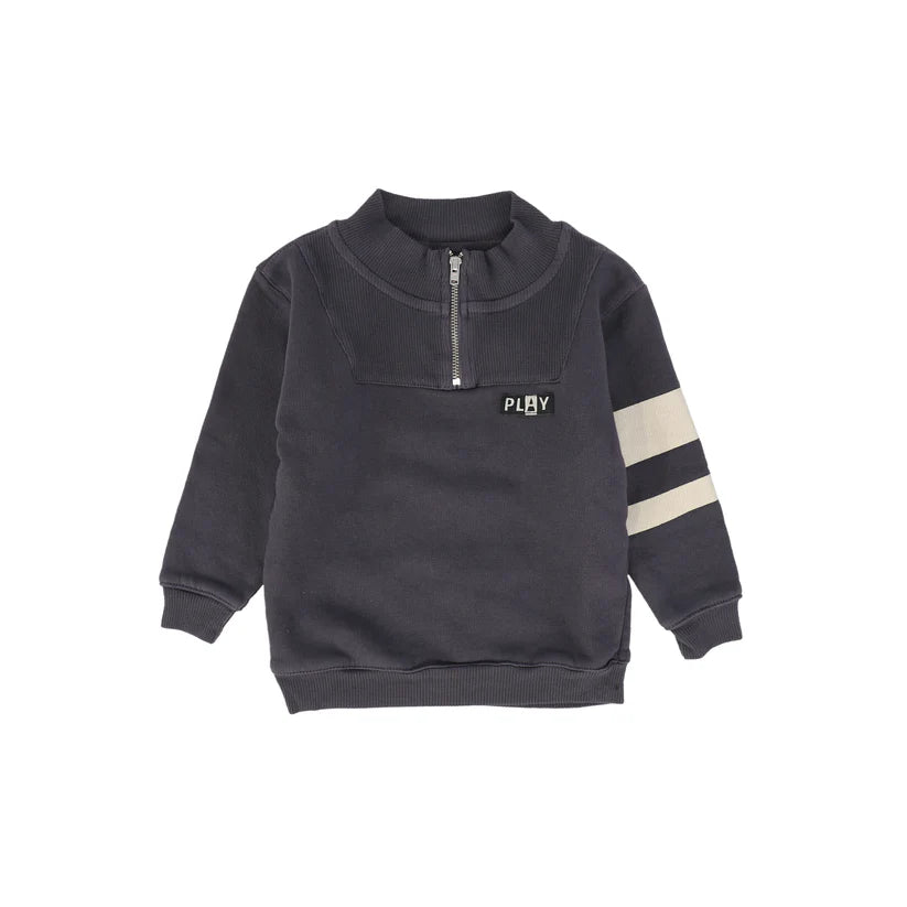 HOLIDAY PLAY HALF ZIP-NAVY Laid