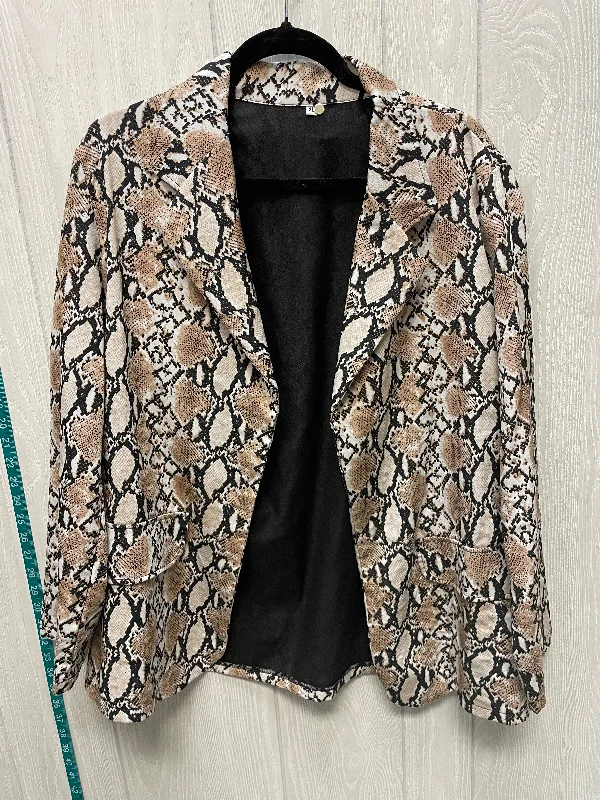 Blazer By Clothes Mentor In Snakeskin Print, Size: L Hip Men's Retro