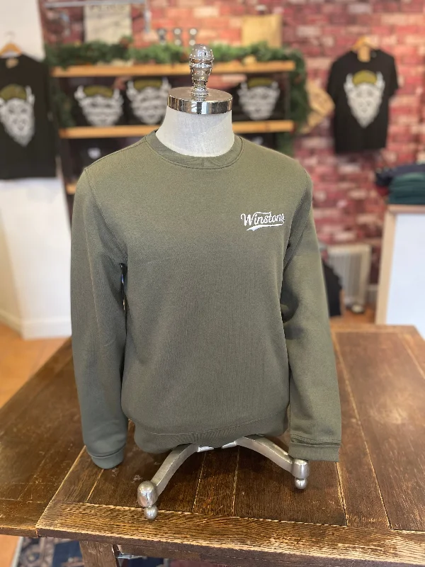 Winston’s - Logo Sweatshirt - Khaki Green Traditional Men's Wool