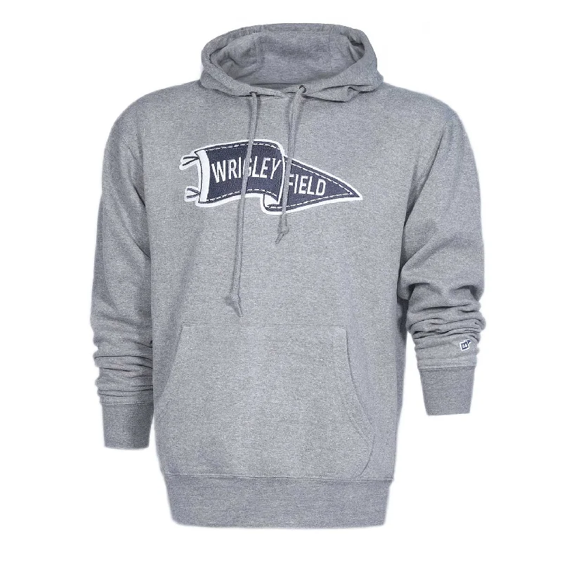 Wrigley Field Grey Pennant Hooded Sweatshirt Trendy Men's Bucket