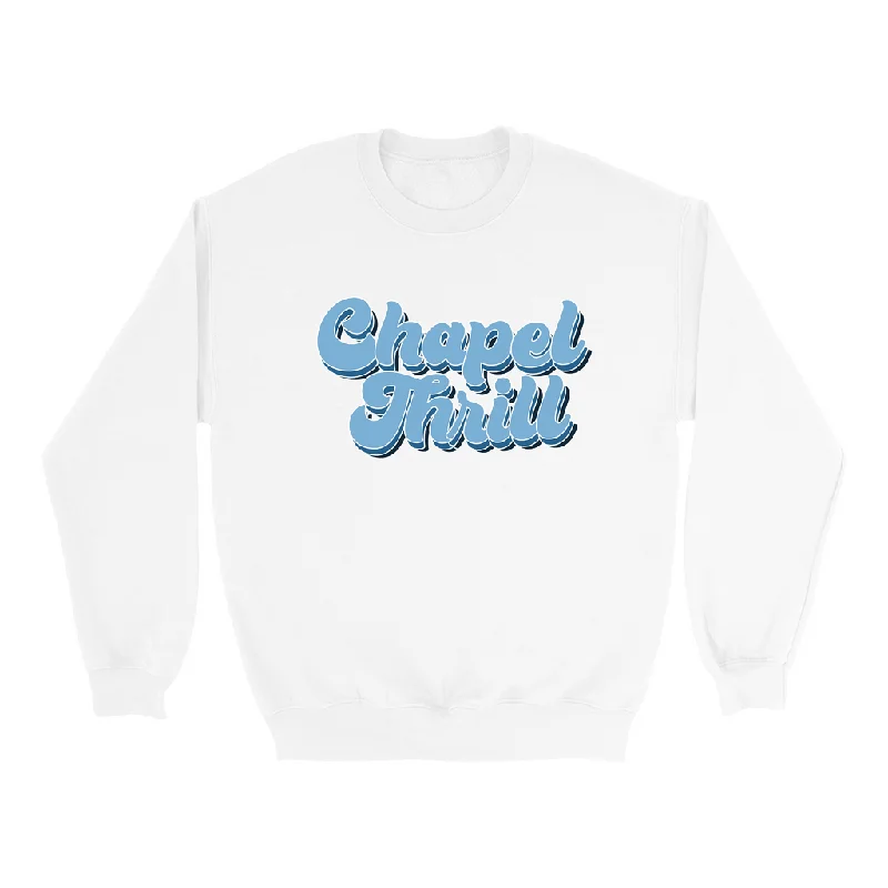 Carolina Blue and White Chapel Thrill Vintage Groovy Adult Sweatshirt Practical Men's Quick