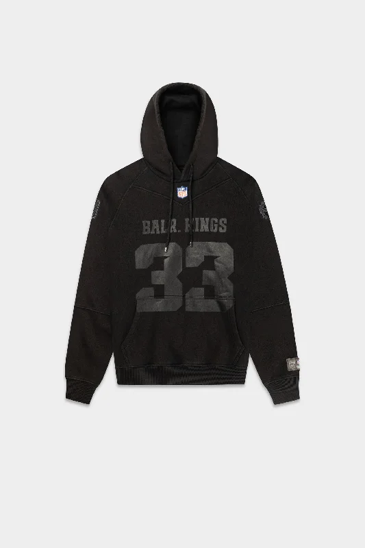 NFL x BALR. Washed Box Hoodie Jet Black Stylish Men's Neon