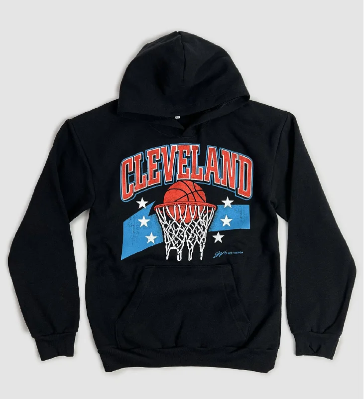 Cleveland Basketball 90s Swoosh Hooded Sweatshirt Athletic Men's Compression