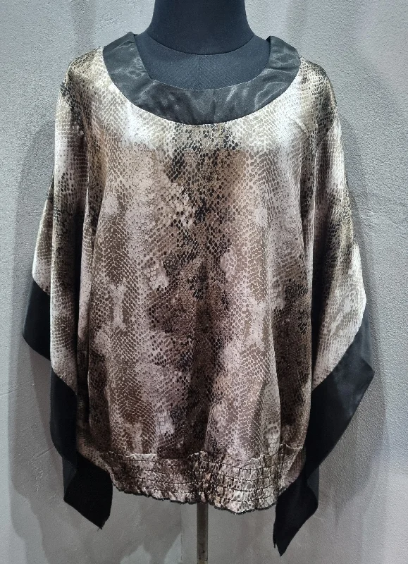 Snakeskin Print Batwing Top (14/28) Elegant Men's Formal 