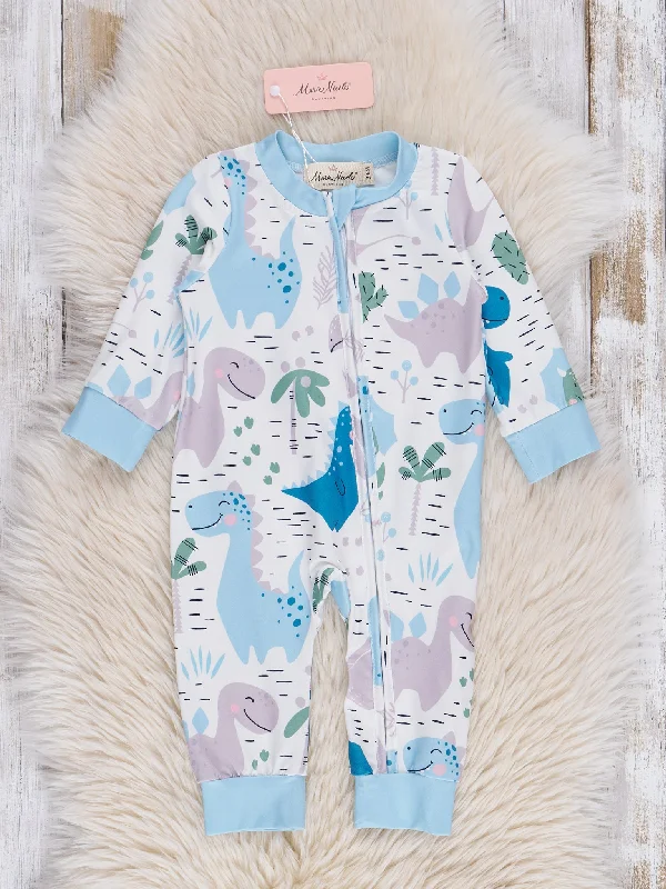 Blue Sweet Dinos Sleeper Pajamas Relaxed Men's Beach