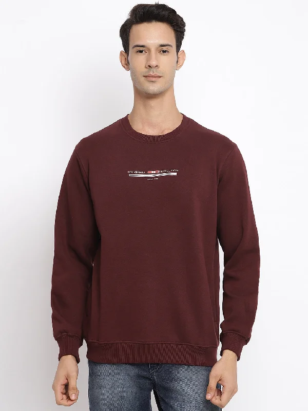 Men Wine Sweatshirt Athletic Men's High