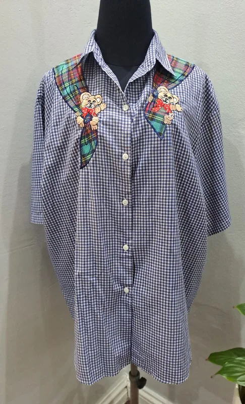 Casual Check Shirt (2XL) Youthful Men's Anime