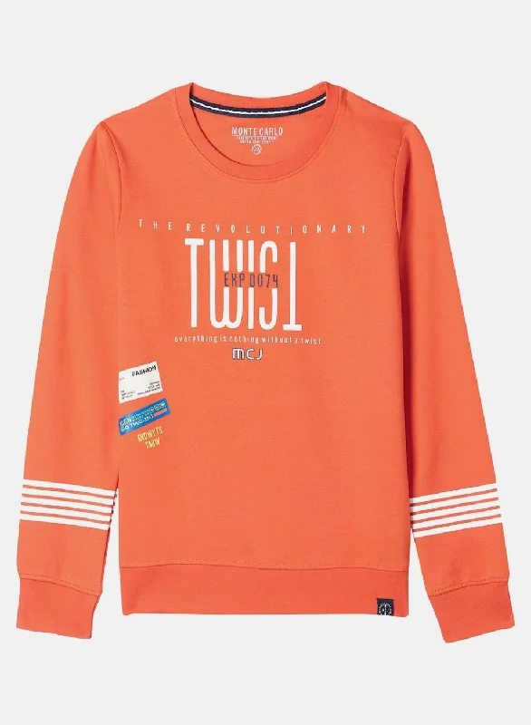 Boys Orange Printed Sweatshirt Dapper Men's Bow