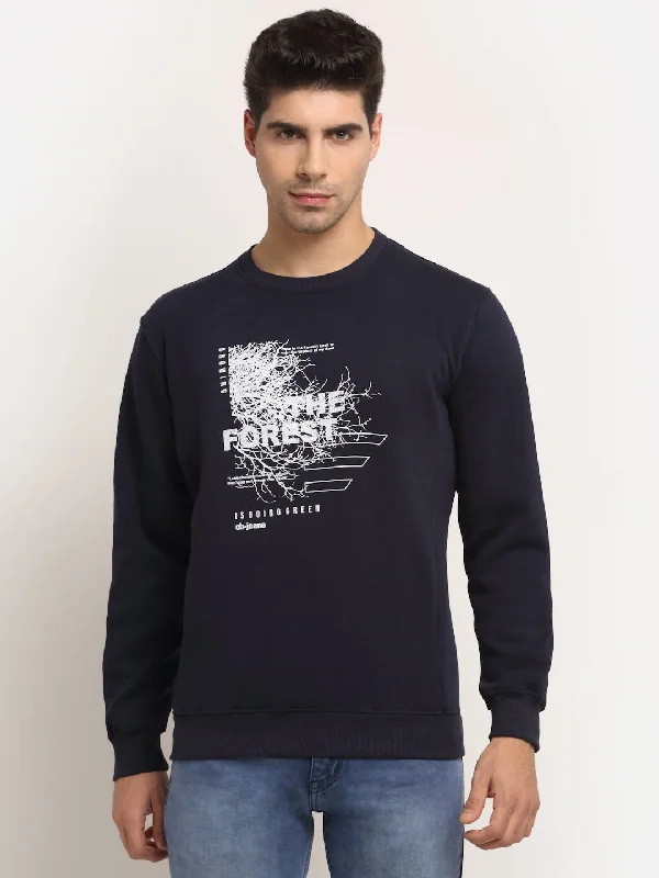 Men's Navy Sweatshirt Streetwear Style