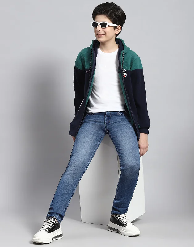 Boys Teal Blue Solid Hooded Full Sleeve Sweatshirt Relaxed Men's Australian 