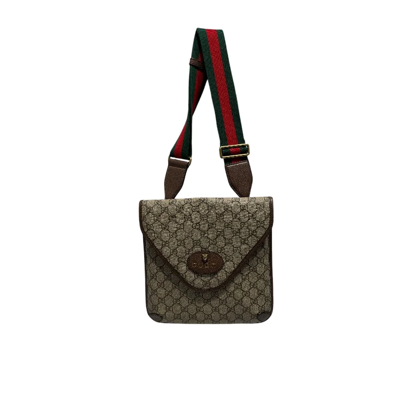 GUCCI/Cross Body Bag/Monogram/Leather/KHK/MESSENGER BAG Elegant Men's Cashmere