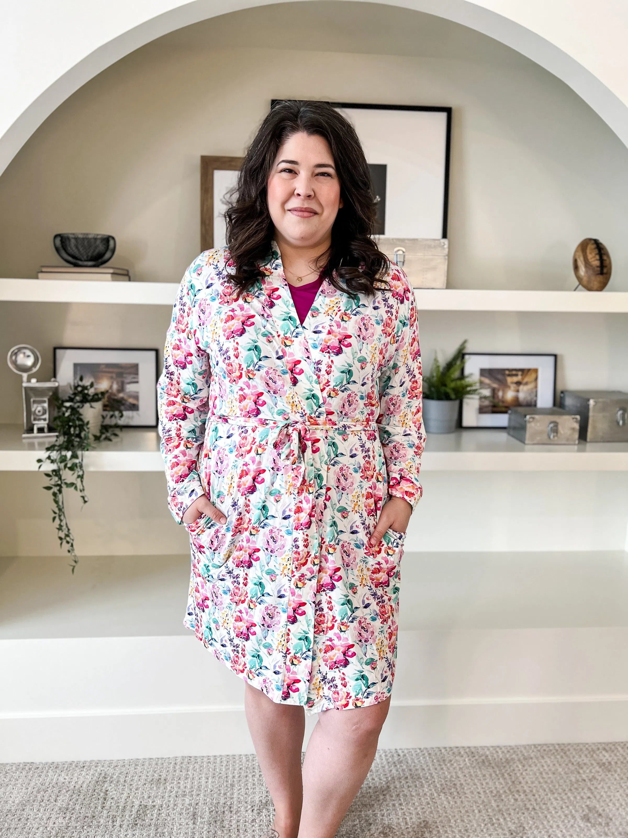 Short Bamboo Robe | Spring Blooms Vacation