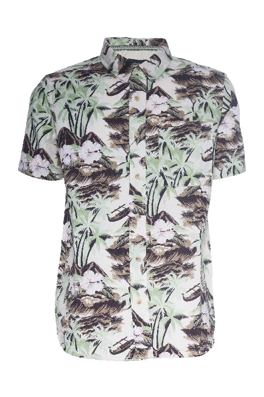 Talon | Printed Linen Shirt Rugged Men's Outdoor 