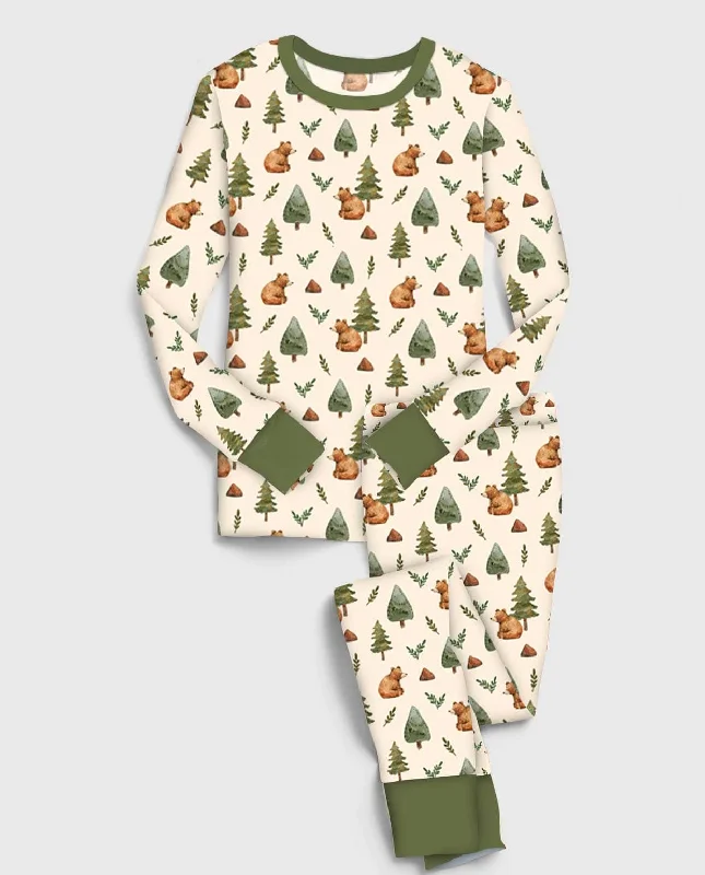 Gifts Galore Woodland Bears - Bamboo Long Sleeve Lounge Set Trendy Men's Bucket