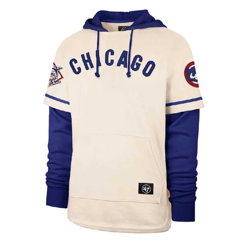 Chicago Cubs Cream Trifecta Shortstop Pullover Hooded Sweatshirt Gym