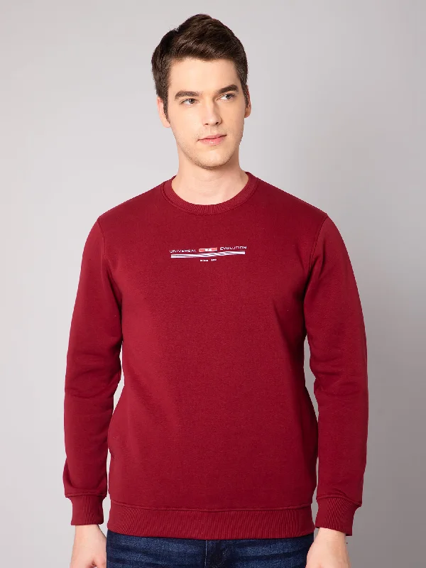 Mens Maroon Sweatshirt Practical Men's Multi