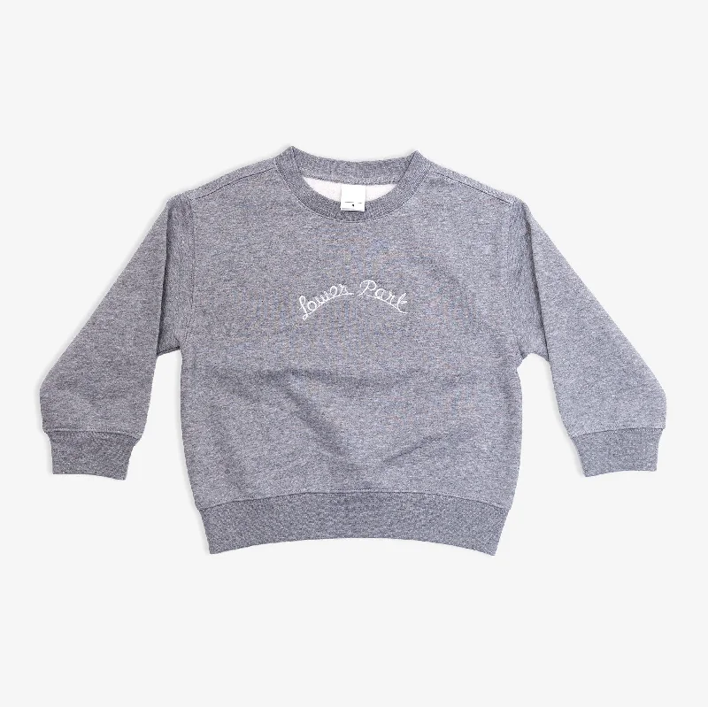 Lower Park Embroidered Kids Crewneck Sweatshirt Cclassic Men's Tweed