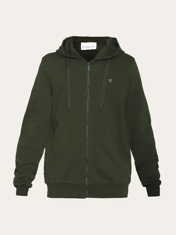 Zip hood kangaroo badge sweat - Forrest Night Organic