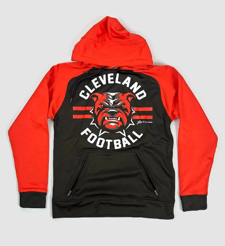 Custom Cleveland Football Dawg Circle Hooded Sweatshirt Minimalist Men's Casual 