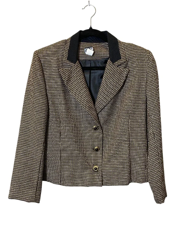 Blazer By Ali Miles In Black & Gold, Size: S Elegant Men's Cashmere