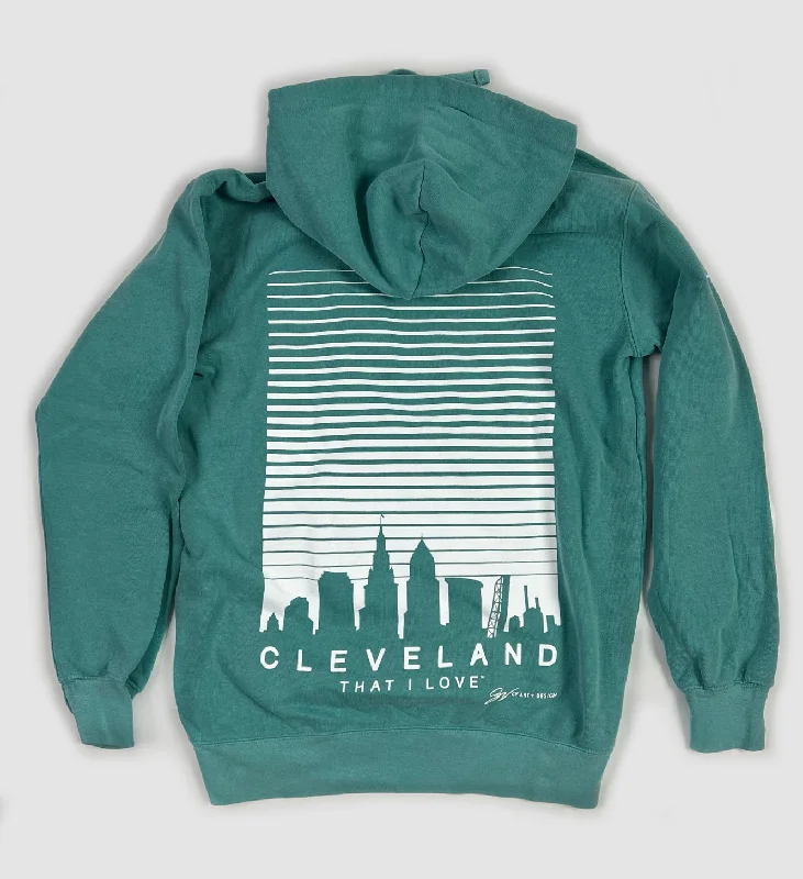 Cleveland Skylines Seafoam Hooded Sweatshirt Tough Men's Military