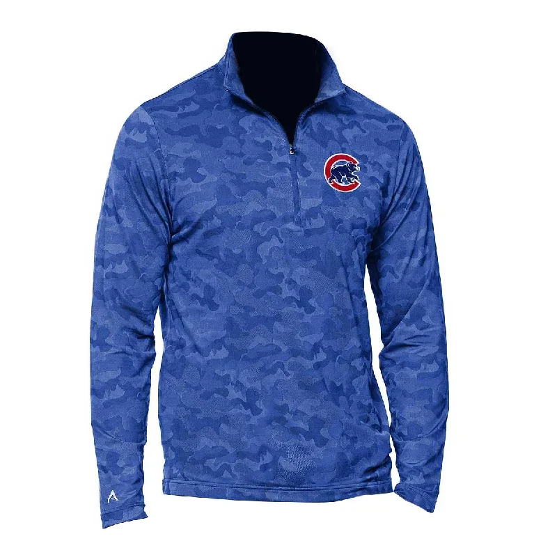 Chicago Cubs Brigade Camo 1/4-Zip Pullover Sweatshirt Polished Men's Satin