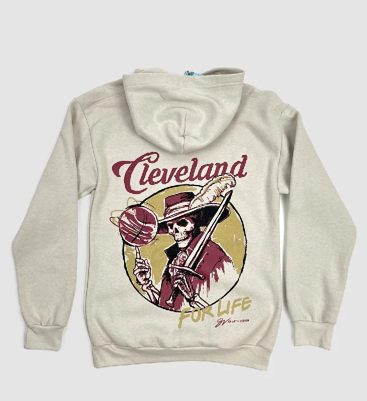 Cleveland Basketball For Life Cream Hoodie Hip Men's Urban