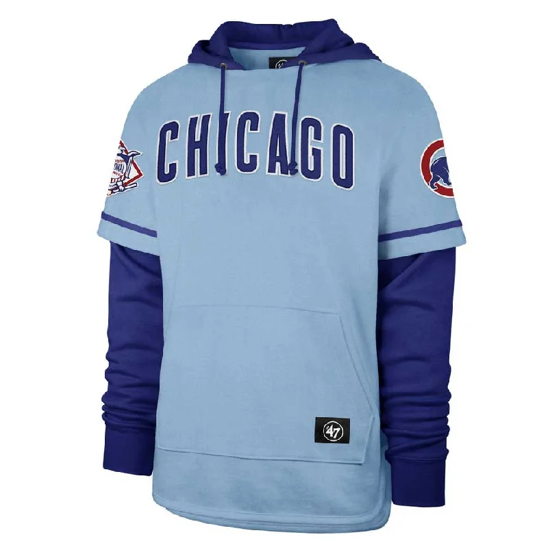 Chicago Cubs Carolina Blue Trifecta Shortstop Pullover Hooded Sweatshirt Sporty Men's Athleisure 