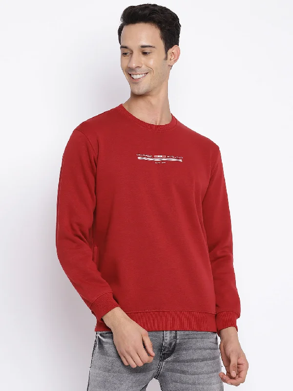 Men Red Sweatshirt Masculine Men's 