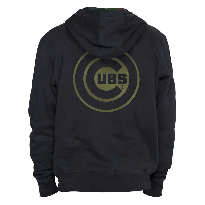 Chicago Cubs Alpha Industries Bullseye Hooded Sweatshirt Casual Men's Short