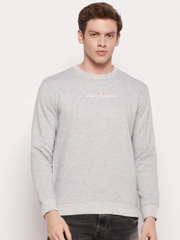 Men Grey Melange Sweatshirt Cool Men's Skate