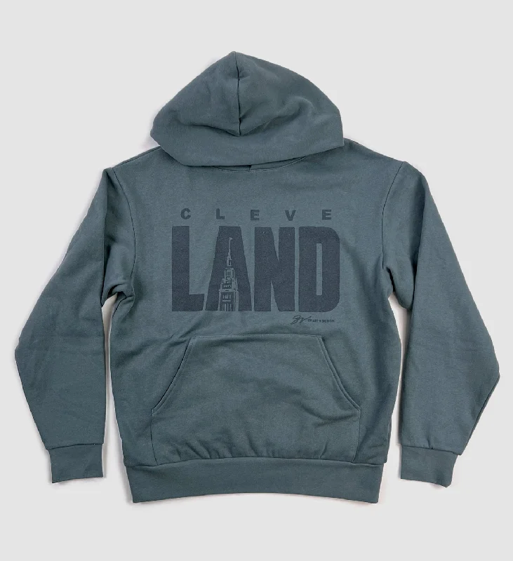 CleveLAND Terminal Slate Blue Hooded Sweatshirt Beach