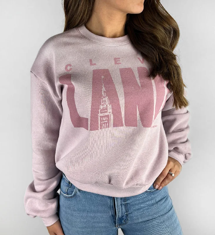 Womens CleveLAND Terminal Blush Crew Sweatshirt Athletic Men's High