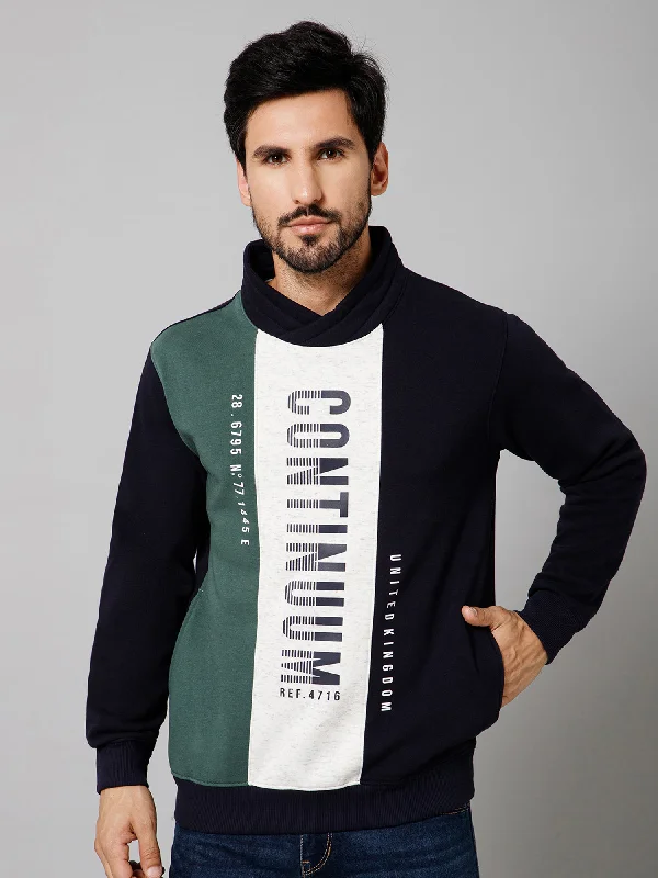 Printed Green Full Sleeves Round Neck Regular Fit Casual Sweatshirt For Mens Polished Men's Silk