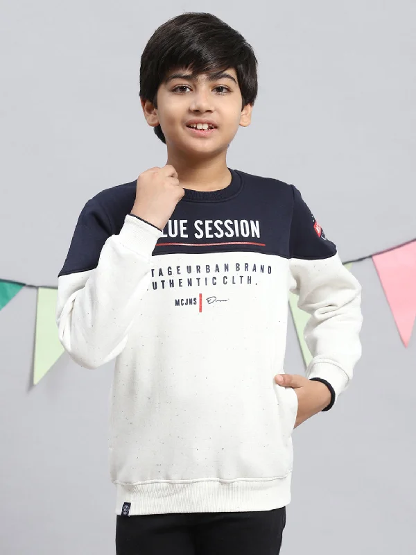 Boys Off White Printed Sweatshirt Luxurious Men's High