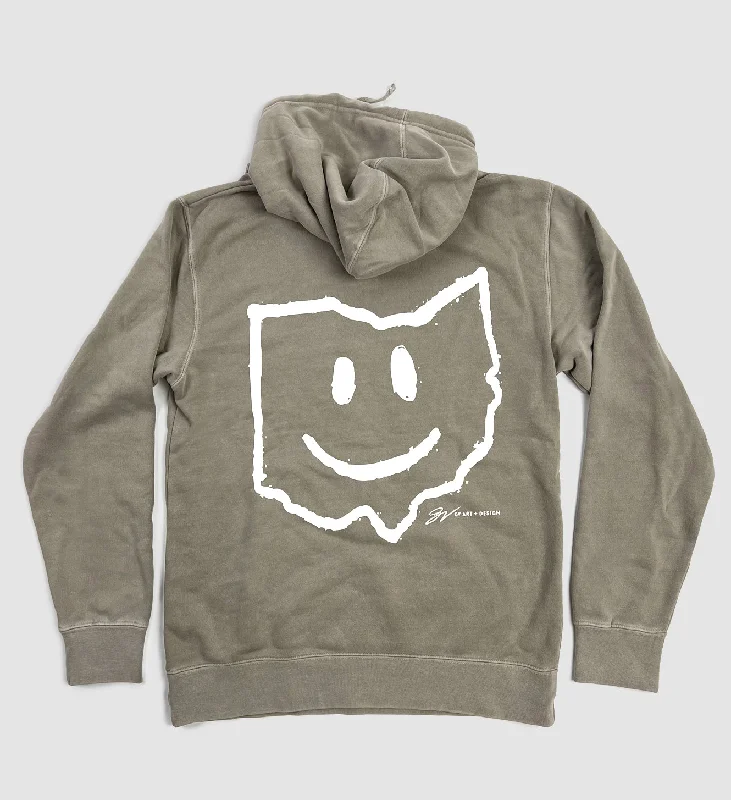 Ohio Smiley Cement Hooded Sweatshirt Masculine Men's 