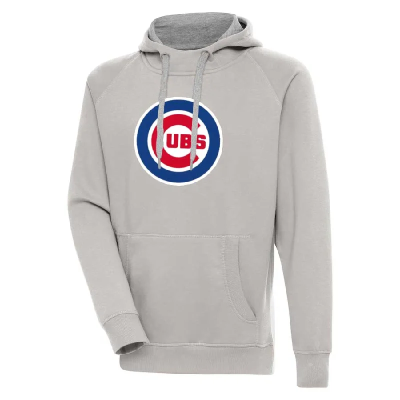 Chicago Cubs Grey Bullseye Victory Pullover Hooded Sweatshirt Sharp Men's Italian