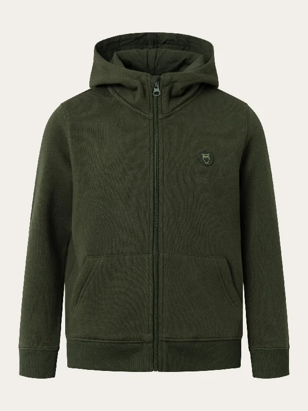 Badge zip hood sweat - Forrest Night Trendy Men's Oversized