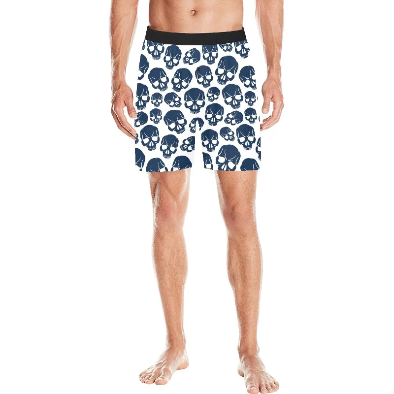 Men's Skull Print Mid-Length Pajama Shorts Are The Perfect Way to Stay Cool & Comfortable Refined Men's European