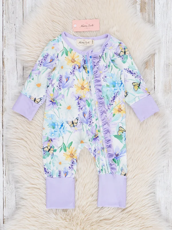 Lavender Daisy Garden Ruffle Sleeper Pajamas Dynamic Men's High