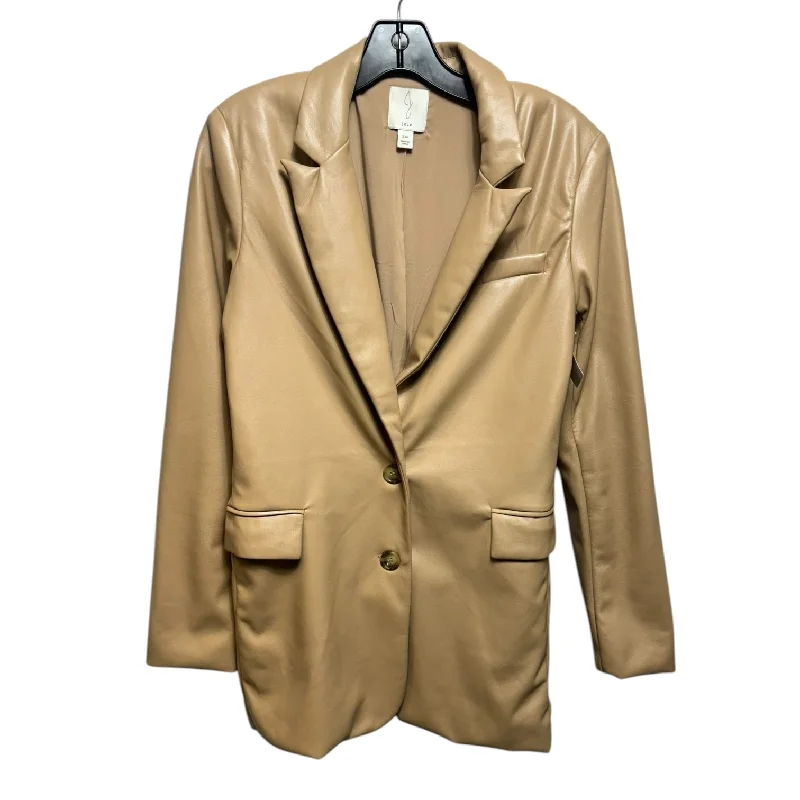 Faux Leather Blazer By Joie In Tan, Size: S Sophisticated Men's 