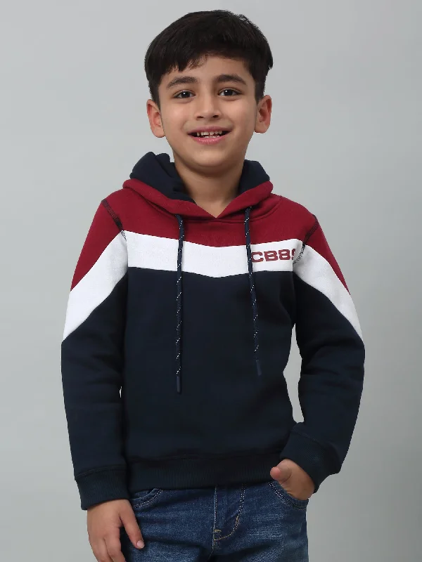 Boys Casual Navy Blue Full Sleeve Hoodie Pullover Sweatshirt Sporty Men's Tennis