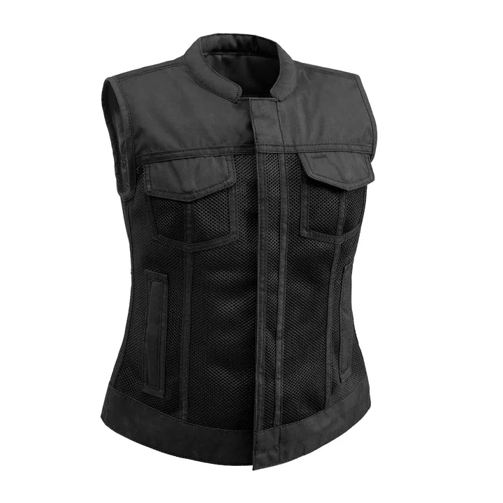 Ladies Moto Mesh - Jessica Club Style Vest Cool Men's Distressed