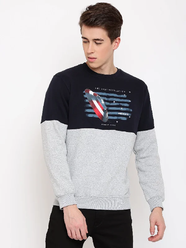 Mens Grey Melange Sweatshirt Masculine Men's 