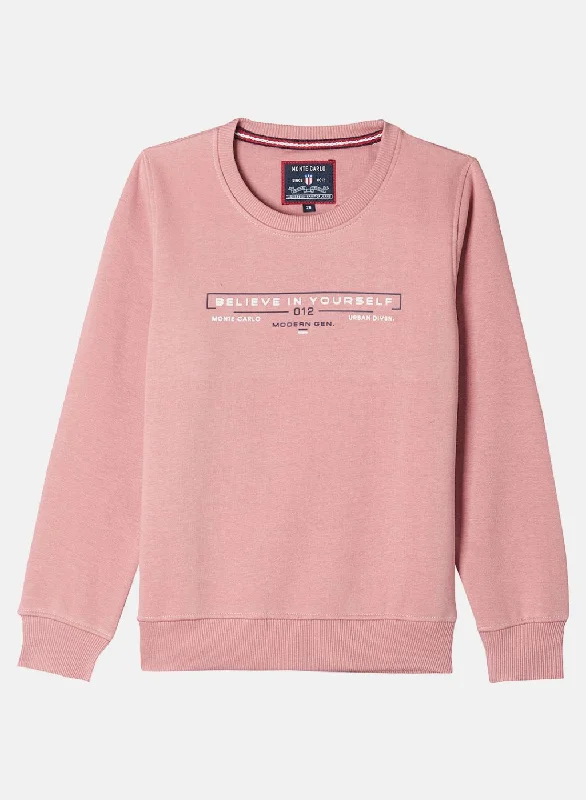 Boys Pink Printed Sweatshirt Dynamic Men's High