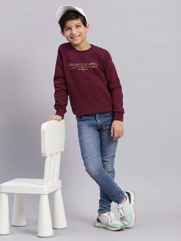 Boys Purple Printed Round Neck Full Sleeve Sweatshirt Dynamic Men's Moto