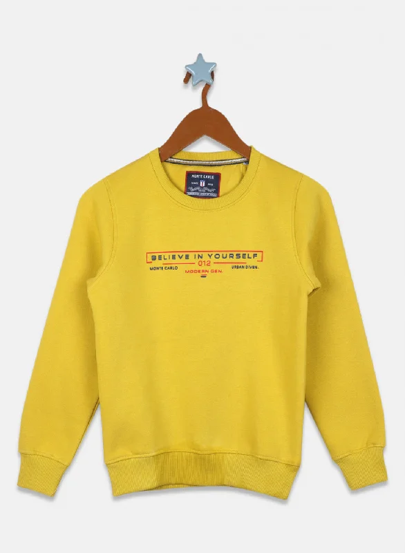 Boys Yellow Printed Sweatshirt Sharp Men's Italian