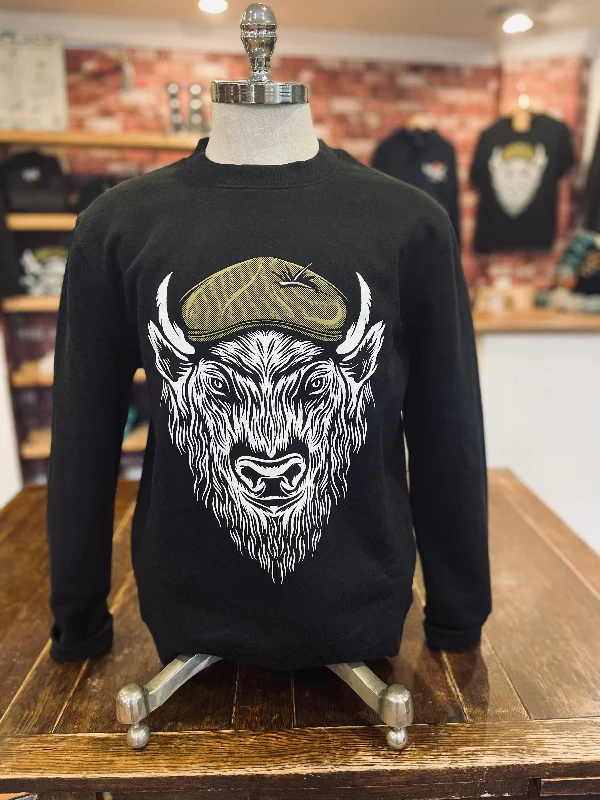 Winston’s - Bison Sweatshirt - Black Monochromatic Office Style